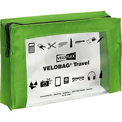 Abbildung von Veloflex 2705341 VELOBAG Travel DIN A5 Kleinkrambeutel Reißverschlusstasche Mehrzwecktasche, Textil und PVC, grün, 1 Stück