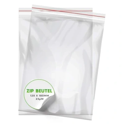 Abbildung von V1 Trade Zip Beutel Set 100 Stück 120 x 180 mm Baggys Robuste Druckverschlussbeutel Wiederverschließbare zu Einer Besseren Organisation Plastikbeutel Verschließbar