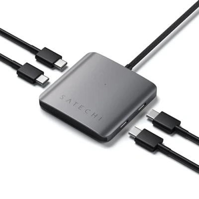 Abbildung von SATECHI USB C Hub mit 4 Anschlüssen, Adapter 100W PD und 10 Gbit/s 3.2 Datenanschlüssen, in 1 für MacBook, iPad, iPhone 16 &amp; 15 Serie, Microsoft Surface, Chromebook mehr