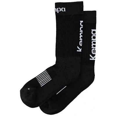Abbildung von Kempa LOGO CLASSIC Socken, Sportsocken, Tennissocken, Rechts Links Strümpfe für Herren, Damen, Kinder, 1 Paar, Schwarz/Weiß, Größe: 31 35