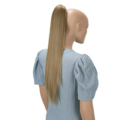 Abbildung von CAISHA 60cm Glatt Pferdeschwanz Mit Butterflyklammer Haarteil Zopf Hitzebeständig Haarverlängerung Sandblond H612