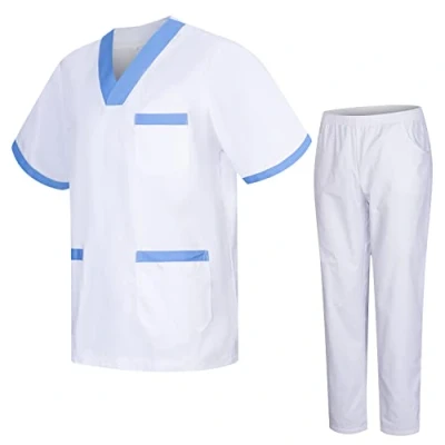 Abbildung von MISEMIYA Unisex Schrubb Set Medizinische Uniform mit Oberteil und Hose 817 8312 BLANCO X Small, Banco 8171 2