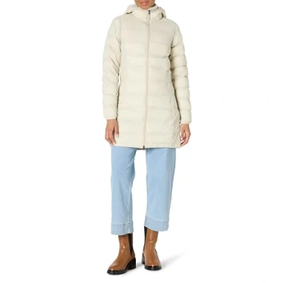 Abbildung von Amazon Essentials Damen Leichter, wasserabweisender Puffermantel mit Kapuze (erhältlich in Übergröße), Stone, S
