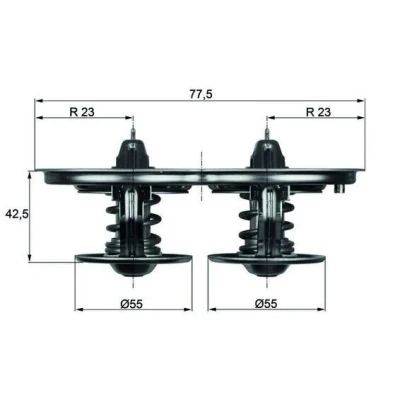 Abbildung von MAHLE ORIGINAL TX 32 75D Kühlwasserthermostat 75,75 mit Dichtung
