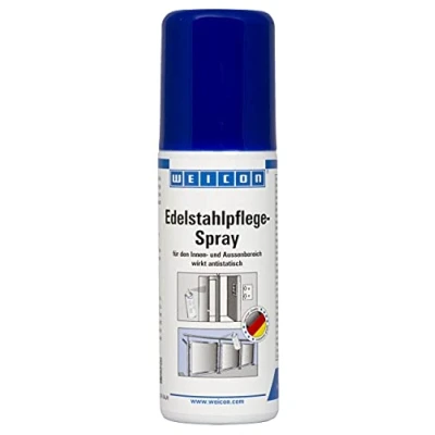 Abbildung von WEICON Edelstahlpflege Spray 50 ml Effektiver Edelstahlreiniger von metallischen Oberflächen antistatisch &amp; matt