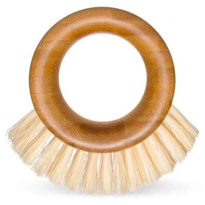 Abbildung von Full Circle The Ring Gemüsebürste aus Bambus Vielseitige Reinigungsbürste Für Obst und Gemüse Lebensmittel wie Kartoffeln, Pilze Karotten mit Borsten Griff recyceltem Material