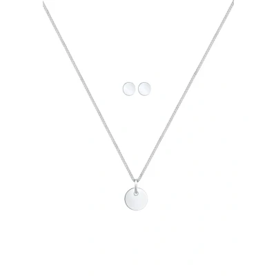 Abbildung von Elli Jewelry SET Basic Ohrringe silvercoloured, Damen, Größe: 45, Silver/coloured