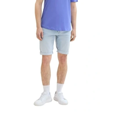 Abbildung von TOM TAILOR Denim Herren Jeans Bermuda Shorts mit Stretch, Used Light Stone Blue Denim, M