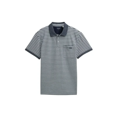 Abbildung von TOM Tailor Poloshirt, Herren, Größe: XXL, Navy white irregular stripe