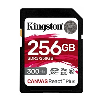 Abbildung von Kingston Canvas React Plus 256GB SDXC Speicherkarte UHS II 300R/260W U3 V90 for Full HD/4K/8K SDR2/256GB