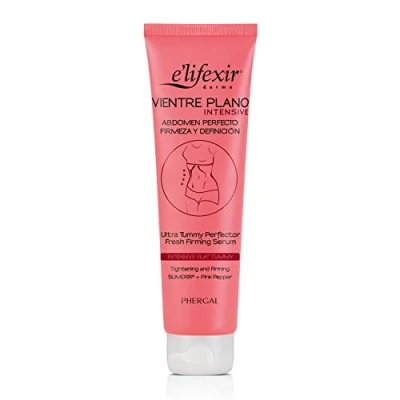 Abbildung von E&#039;LIFEXIR Vientre Plano Intensive Definiert das Volumen, Entwässert und Tonisiert den Bauch Straffende Creme Enthält SLIMEXIR, ROSA PFEFFER Koffein Für Männer Frauen 150 ml