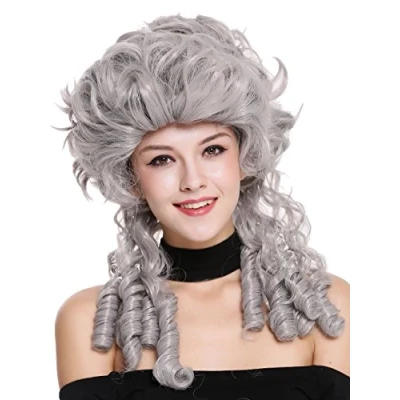 Abbildung von WIG ME UP DH1009 ZA68E Perücke Damen Karneval Barock Renaissance Romantik Spiral Hofdame Locken toupiert Grau