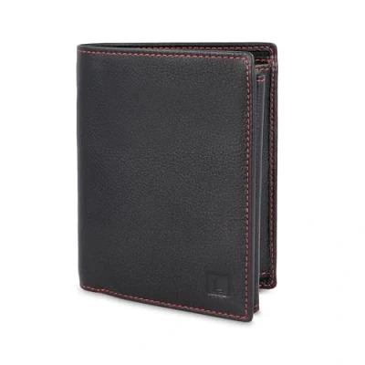Abbildung von LEDEROW Geldbörse Herren Leder Schwarz Rot Hochformat Geldbeutel inkl. Geschenkbox Männer Portemonnaie RFID Schutz mit Münzfach Portmonee Wallet Brieftasche Mann groß (Schwarz Rot)