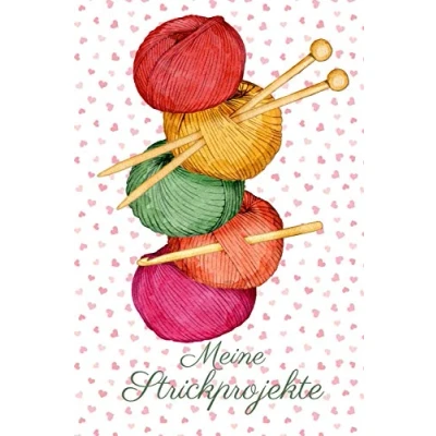 Abbildung von Meine Strickprojekte: Notizbuch zum selbst eintragen I Projektbuch für Strickprojekte Stricken 124 Seiten blanko mit Inhaltsverzeichnis gestapelte Wollknäule