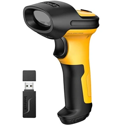 Abbildung von Inateck Barcode Scanner Wireless 2.4GHz, Akku mit 2600 mAh, 60 m Reichweite, Automatisches Abtasten für Schnelles und Präzises Scannen, Betriebsdauer ca. 1 Monat, P6