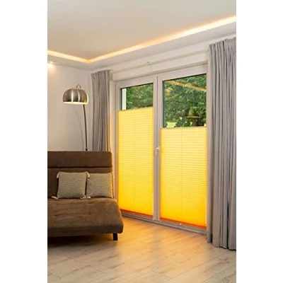 Abbildung von Khome Klemmfix Plissee, Polyester, Gelb, B55 x H130 cm