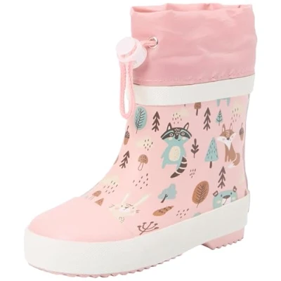 Abbildung von Playshoes Gummistiefel Halbschaft Wald Gefüttert Unisex Kinder Gummistiefel, Rosa Wald, 18 EU