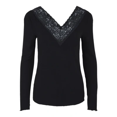 Abbildung von Pieces Pcsiri Langarmshirt, Damen, Größe: XS, Black