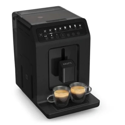 Abbildung von Krups EA897B Evidence ECOdesign Kaffeevollautomat automatische Espresso &amp; Cappuccino Funktion Quattro Force Technologie One Touch Tassen mit Milch 8 Voreinstellungen Milchsystem 1450W