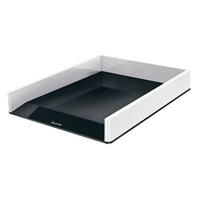 Abbildung von Leitz Briefkorb A4, Zweifarbiges Design, Weiß/Schwarz, Duo Colour, WOW, 553611095