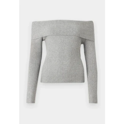 Abbildung von ONLY Onlkatia OFF Shoulder Strickpullover, Damen, Größe: XS, Ultimate grey