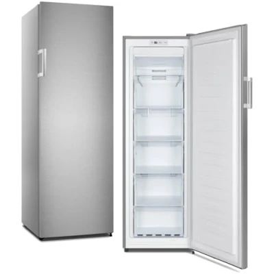 Abbildung von PKM Gefrierschrank GS212NFEIX INOX silbern 194 Liter Fast Freeze No Frost Breite 56 cm 5 Schubladen 1 Gefrierklappe Türanschlag wechselbar