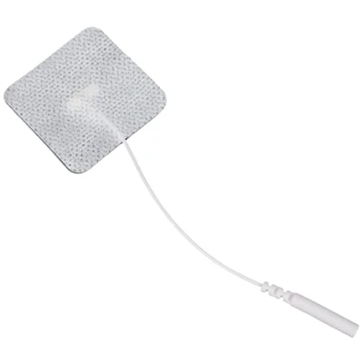 Abbildung von Promed Gewebe Elektrode 40 x mm, 4 Stück, selbstklebende Tens Elektroden mit 2mm Stecker Anschluss für TENS/EMS Geräte, wiederverwendbar
