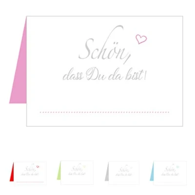 Abbildung von Edition Seidel Set 25 Premium Tischkarten Platzkarten Namenskarten Hochzeit Geburtstag Taufe Kommunion Konfirmation Firmung Jugendweihe Feier Jubiläum (Herzen Rosa Pink, Karten)