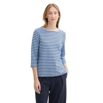 Abbildung von TOM Tailor Langarmshirt, Damen, Größe: 3XL, Calm blue navy stripe