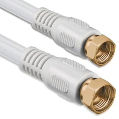 Abbildung von 1aTTack.de SAT Antennenkabel 2,5 Meter 2x geschirmt vergoldet, F Stecker &gt; (vollständig geschirmt) weiß gold 85db