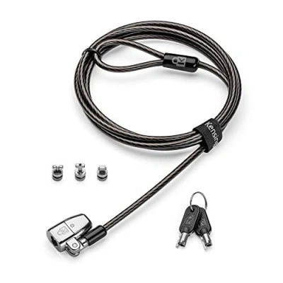 Abbildung von Kensington ClickSafe Universelles 2.0 3 in 1 Laptopschloss, Ideal für alle Laptops mit T Bar, Nano oder Wedge Shaped Sicherheits Slot, K68102EU, Schwarz