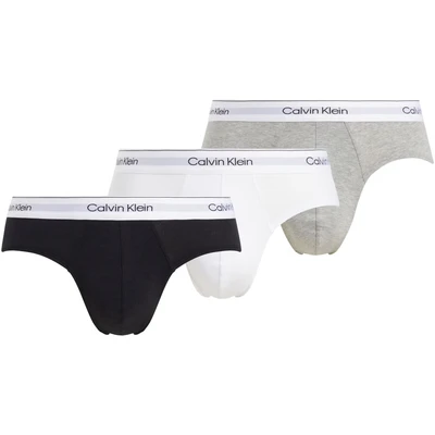 Abbildung von Calvin Klein Underwear Modern Stretch HIP Brief 3 PACK Slip, Herren, Größe: XXL, Grey heather/white/black