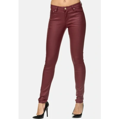 Abbildung von Elara Kunstleder HOSE Stoffhose, Damen, Größe: 36, Rot