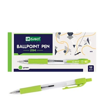 Abbildung von D.RECT 294 Kugelschreiber mit ergonomischer gummierte Griff für Büro und Haushalt Strichstärke 0,7mm 12 Stück Grün