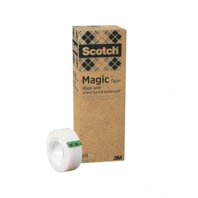 Abbildung von Scotch Magic Klebeband A Greener Choice 19 mm x 20 m im Handspender 100 % recycelt, Unsichtbares mit Pflanzlichem Klebstoff zur Reparatur, Etikettierung und Versiegelung von Dokumenten