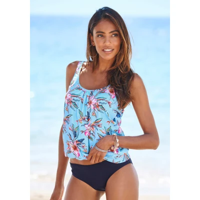 Abbildung von Lascana Tankini Bikinitop hellblaubedruckt, Damen, Größe: 38, Hellblau bedruckt