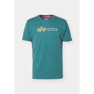 Abbildung von Alpha Industries Label Tshirt print, Herren, Größe: XXL, Force green