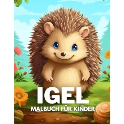 Abbildung von Igel Malbuch für Kinder: +40 lustige und einfache Zeichnungen von niedlichen zum Ausmalen Kinder, Jungen Mädchen, die lieben Stress abbauen entspannen