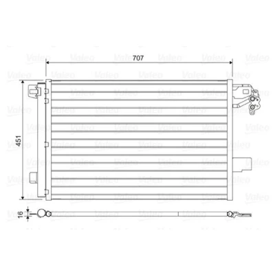 Abbildung von VALEO 814461 Klimakondensator mit Trockner Aluminium 452 VOLKSWAGEN: Transporter 5, 5 Bus, Multivan (7HM
