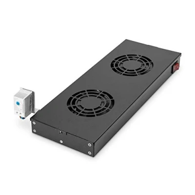 Abbildung von DIGITUS Lüftereinheit 19&quot; 1HE Rack oder Dachmontage Für VarioFLEX Schränke 2x Lüfter Thermostat Schwarz