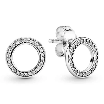 Abbildung von PANDORA Logo Ohrstecker Sterling Silber, Cubic Zirkonia 290585CZ