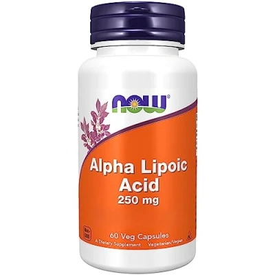 Abbildung von Now Foods, Alpha Lipoic Acid, 250mg, hochdosiert, 60 vegane Kapseln, Laborgeprüft, Glutenfrei, Vegetarisch, Sojafrei, Ohne Gentechnik