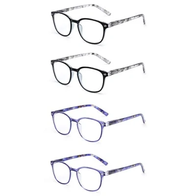 Abbildung von JM Lesebrille Satz von 4 Qualität Federscharnier Leser Damen Herren Brille Für Lesen +0.5 Grau &amp; Blau
