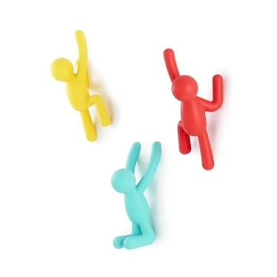 Abbildung von Umbra Buddy Haken Dekorative Wandhaken Garderobe für Jacken, Schals, Taschen, Rucksäcke, Handtücher und Mehr, 3er Set, Bunt sortiert