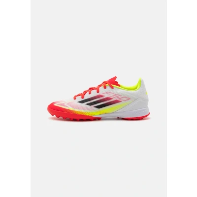 Abbildung von adidas Unisex F50 League Football Boots Turf Fußballschuhe, Cloud White/Core Black/Solar Yellow, 46 EU