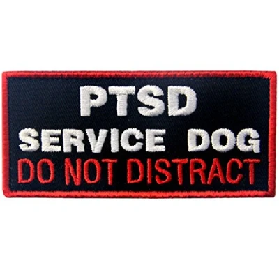 Abbildung von Service Hund Flicken Westen/Geschirre PTSD nicht ablenken Bestickter Aufnäher mit Haken und Flauschbänder