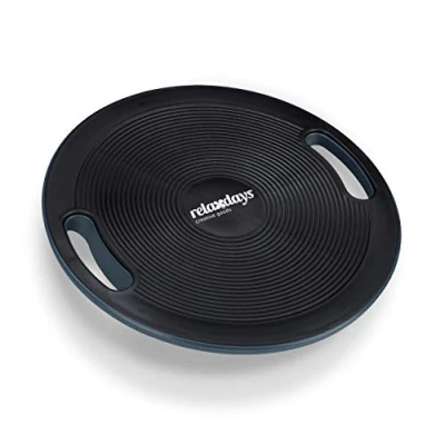 Abbildung von Relaxdays Unisex Erwachsene Balance Board rutschfeste Oberfl che seitliche Griffe Wackelbrett Gleichgewichtstraini, schwarz, 1 St ck EU