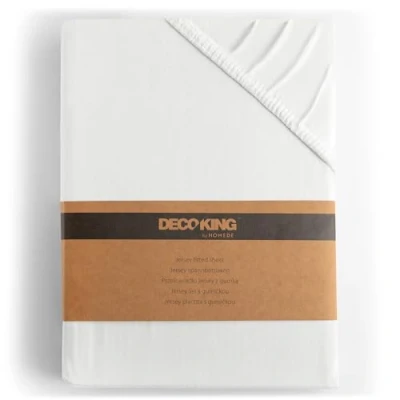Abbildung von DecoKing Spannbettlaken 200x220 220x240 cm 100% gekämmte Baumwolle Weiß Spannbetttücher Jersey Boxspringbett Amber 200 x 220 240