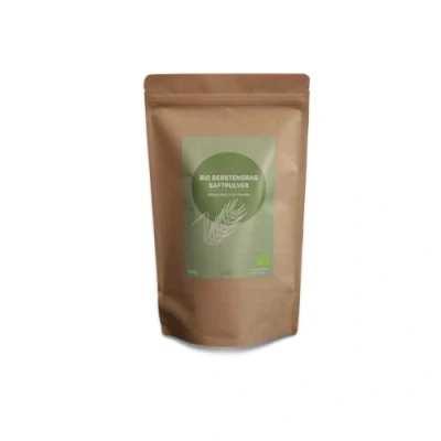 Abbildung von 400g Bio Gerstengrassaft Pulver zertifizierte Spitzenqualität Barley Grass Juice Powder 100% Gerstengras SAFT Greens (400g)