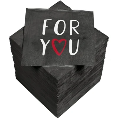 Abbildung von HEKU &#039;For You&#039; Cocktail Servietten, 3 lagig, 25x25cm, 150 Stück I Stilvolles Design Ideal für Feiern Praktisch Verpackt